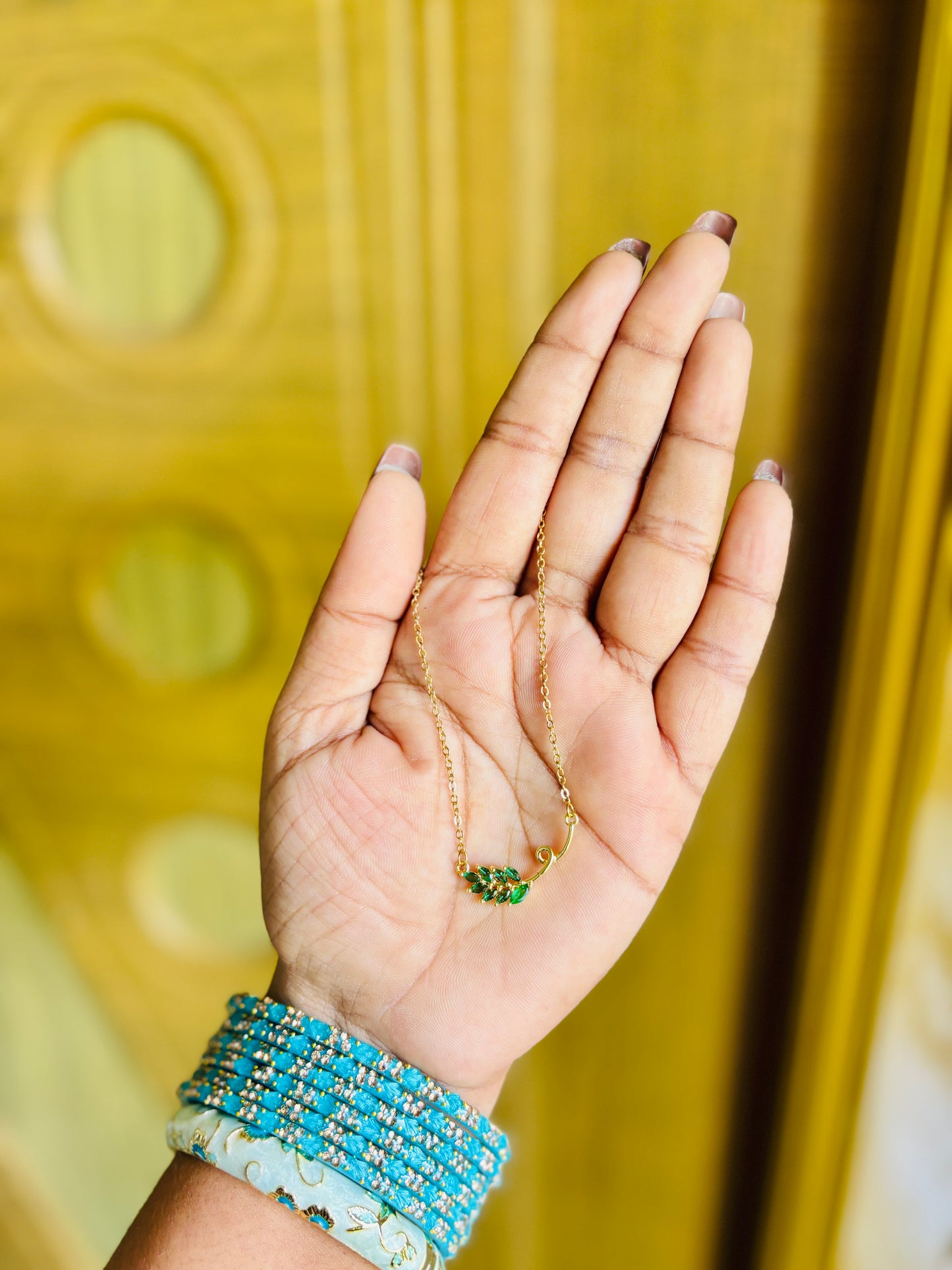 Green Leaf anti tarnish chain🎀
