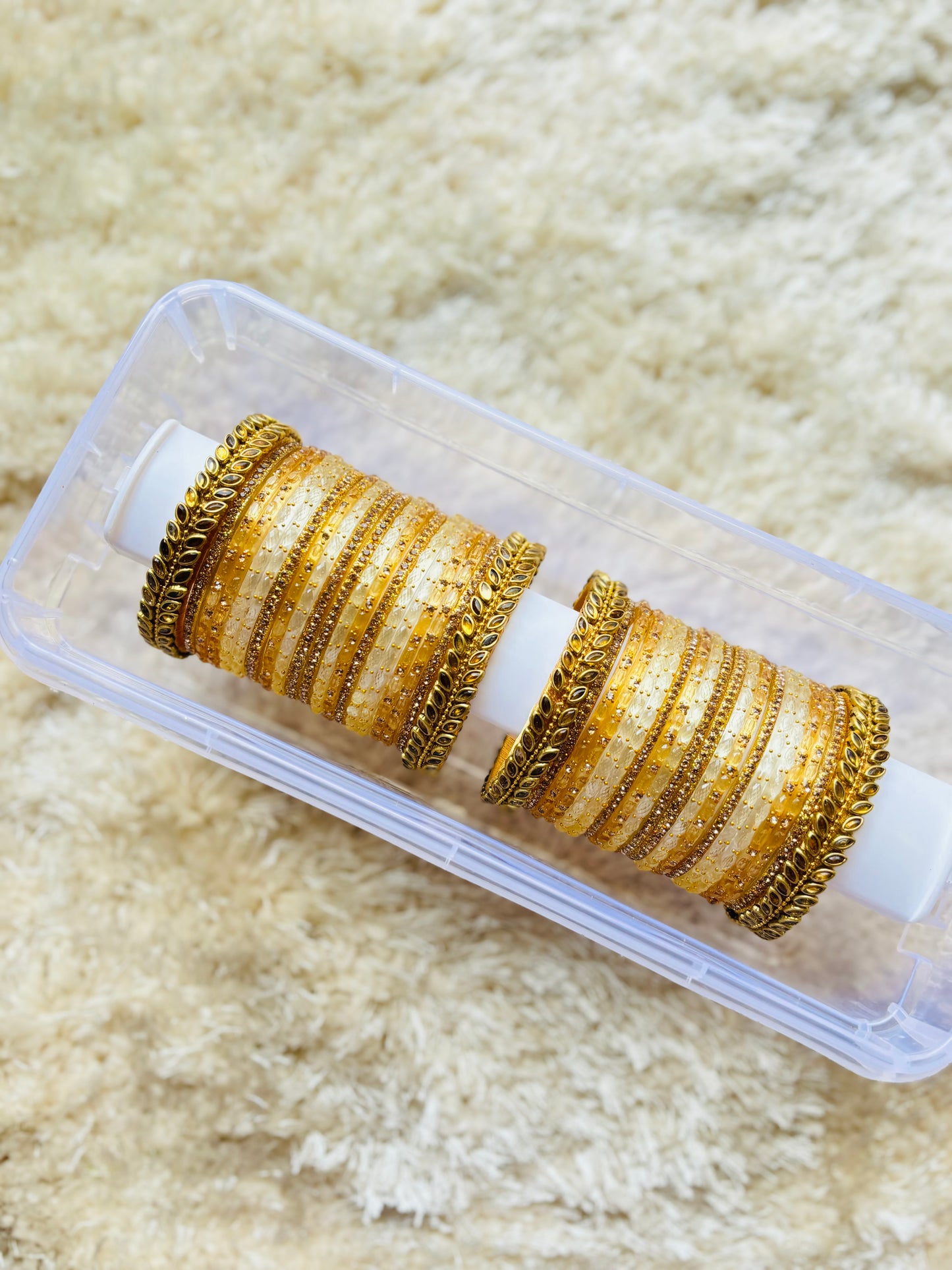 Handcrafted golden set with box