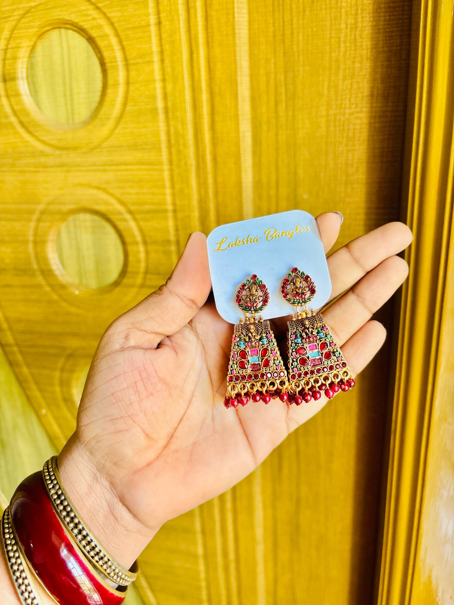 Gopuram meenakari jhumkas❤️‍🔥