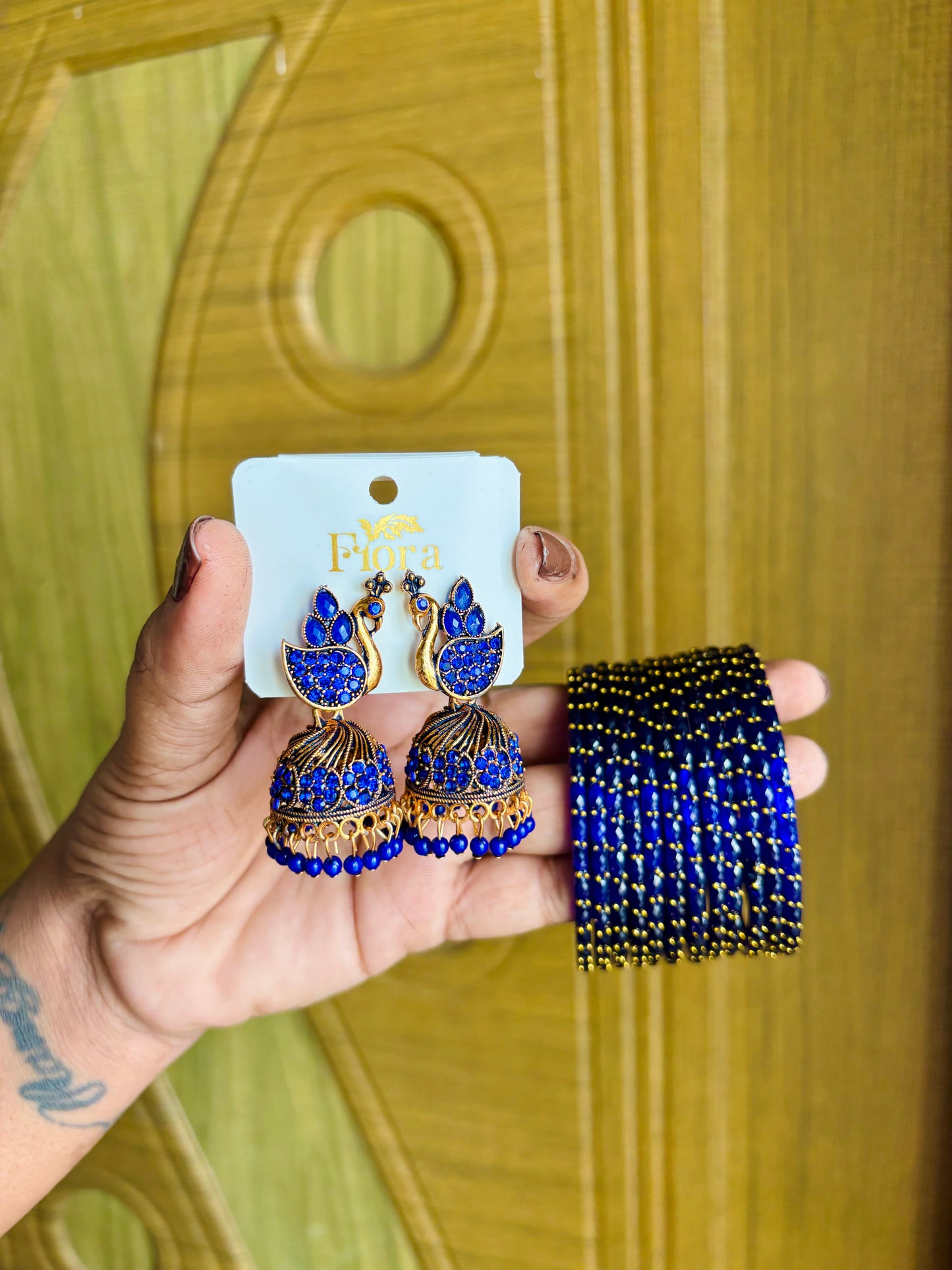 Darky peacock jhumkas