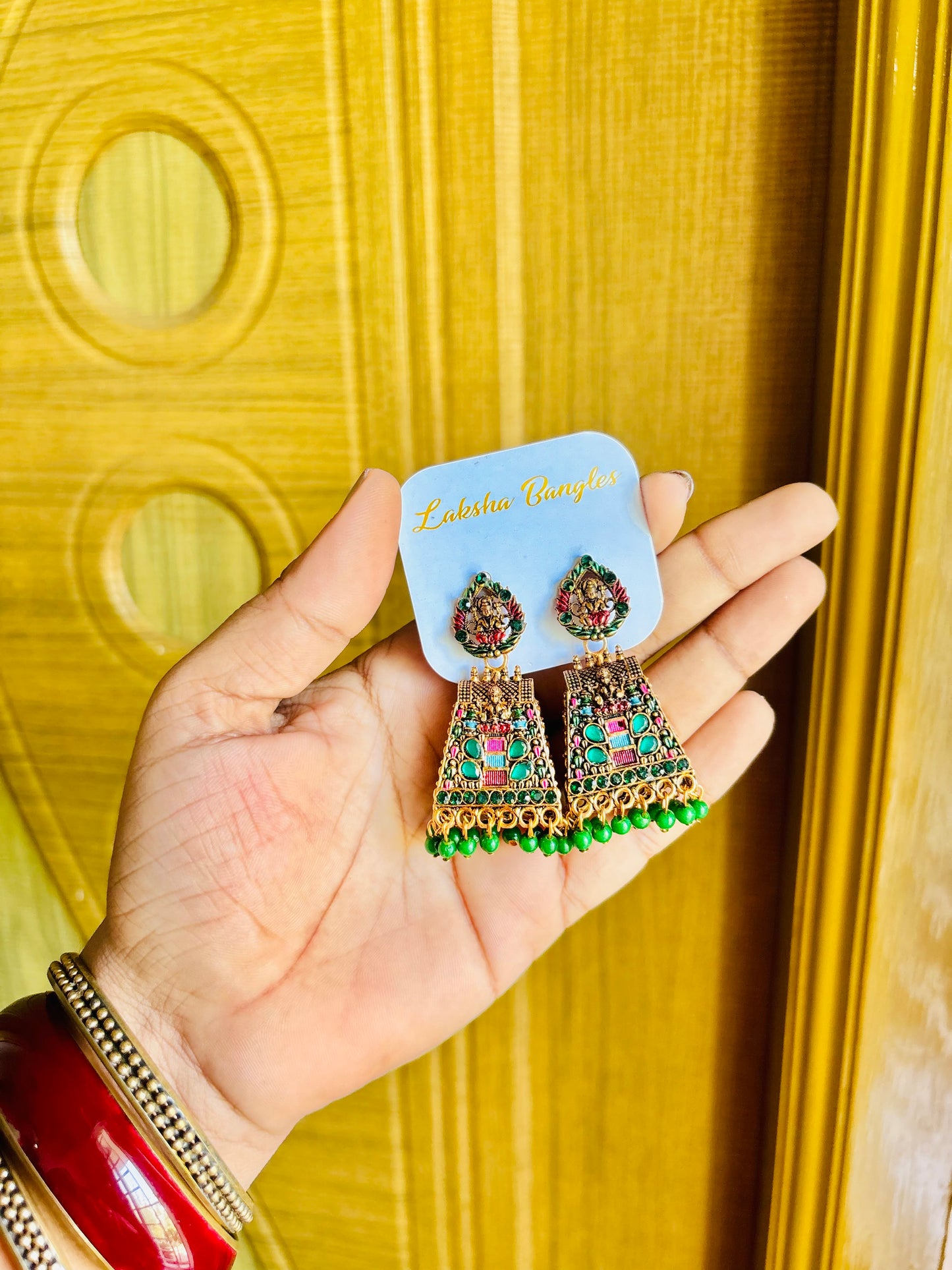 Gopuram meenakari jhumkas❤️‍🔥