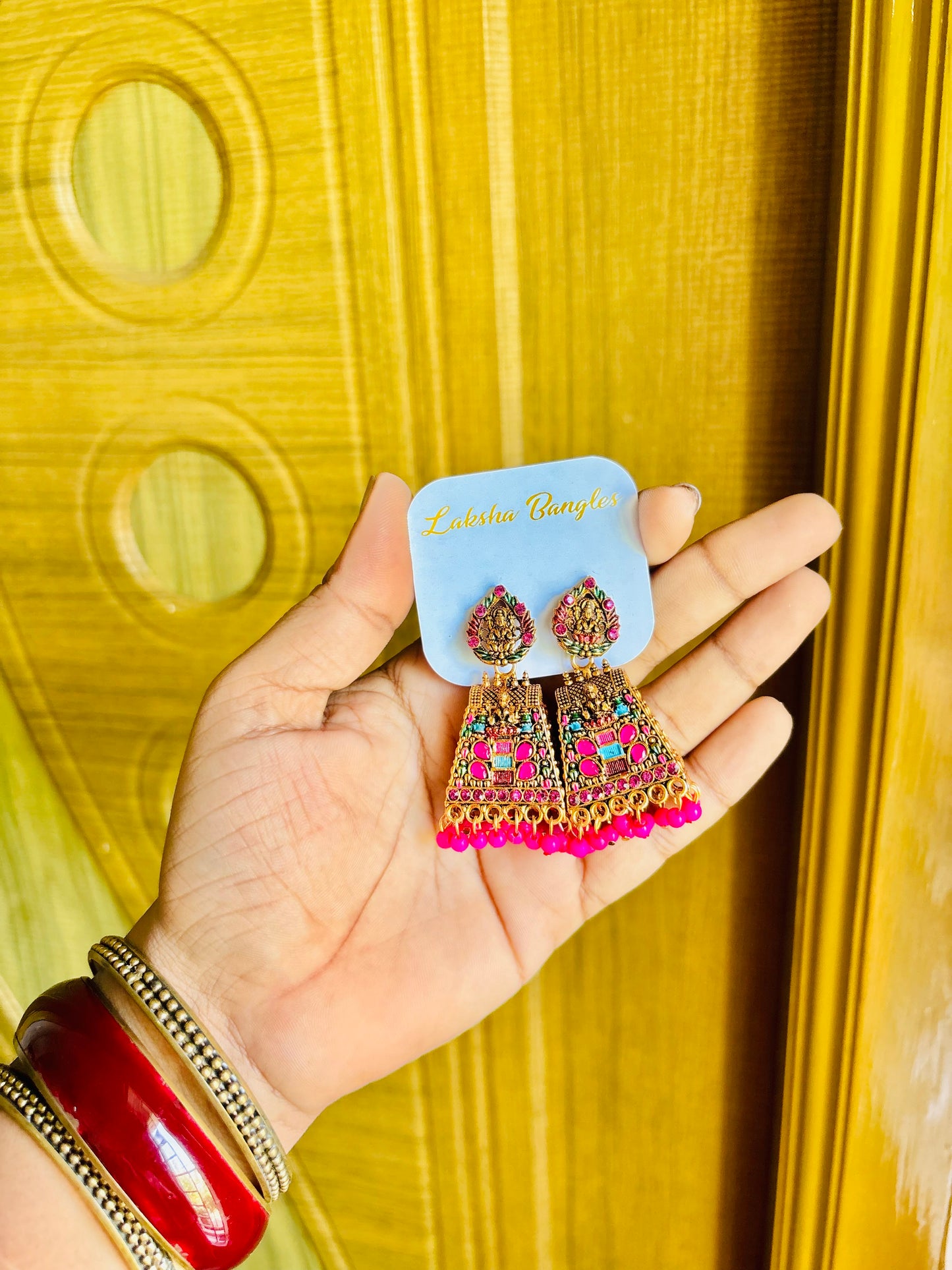 Gopuram meenakari jhumkas❤️‍🔥