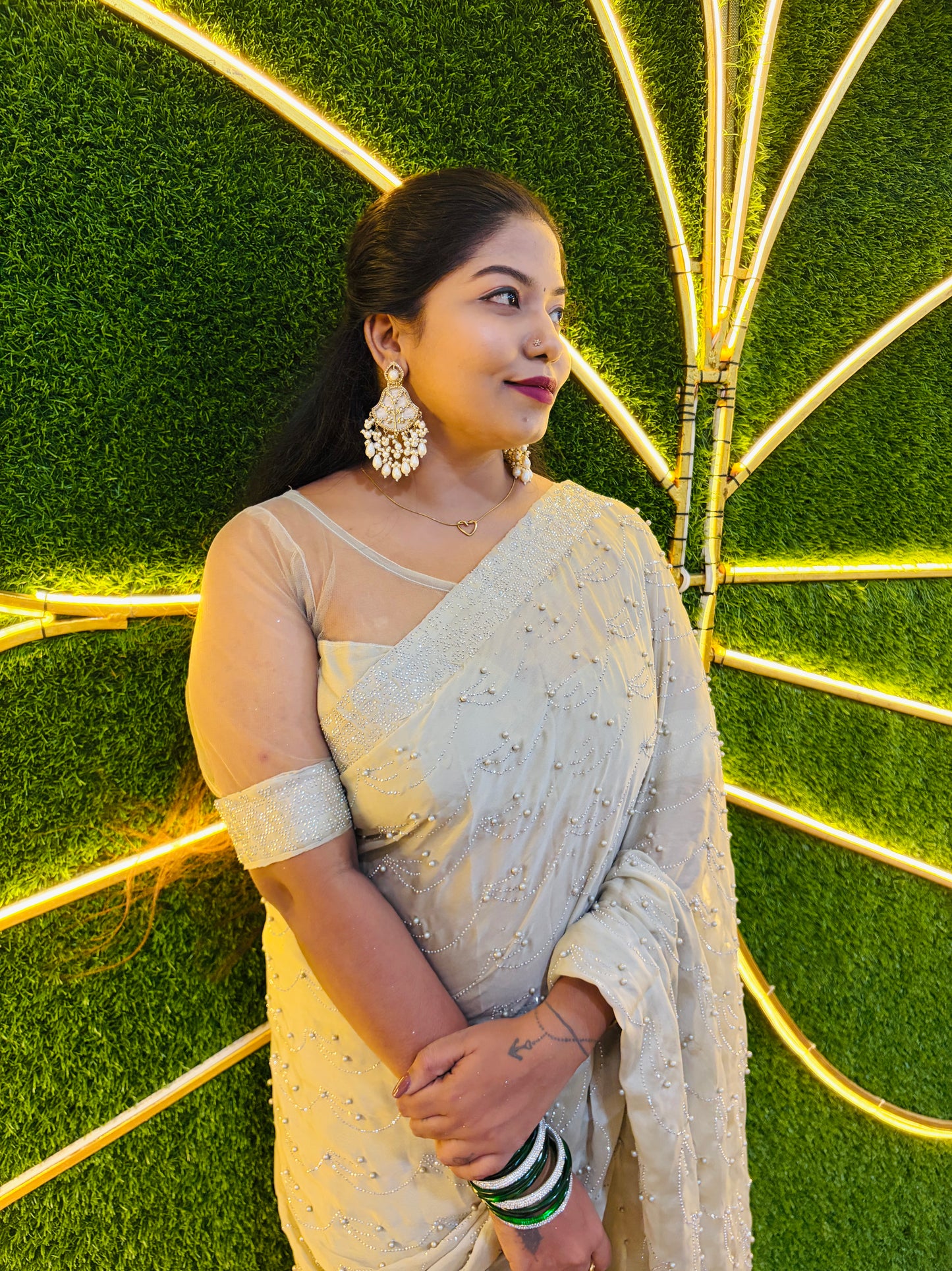 Beautiful long pearl earrings