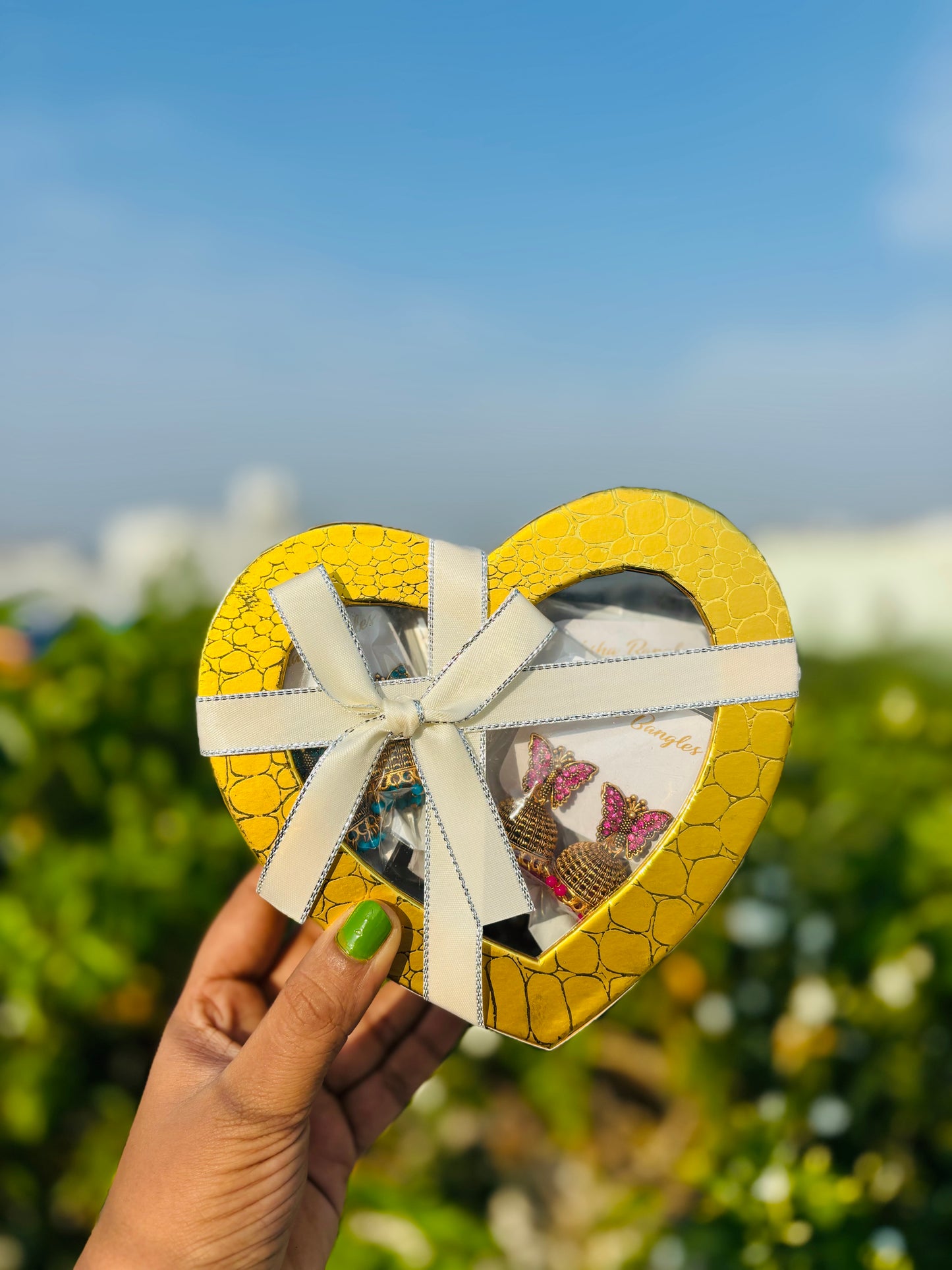 Butterfly jhumka heart hamper