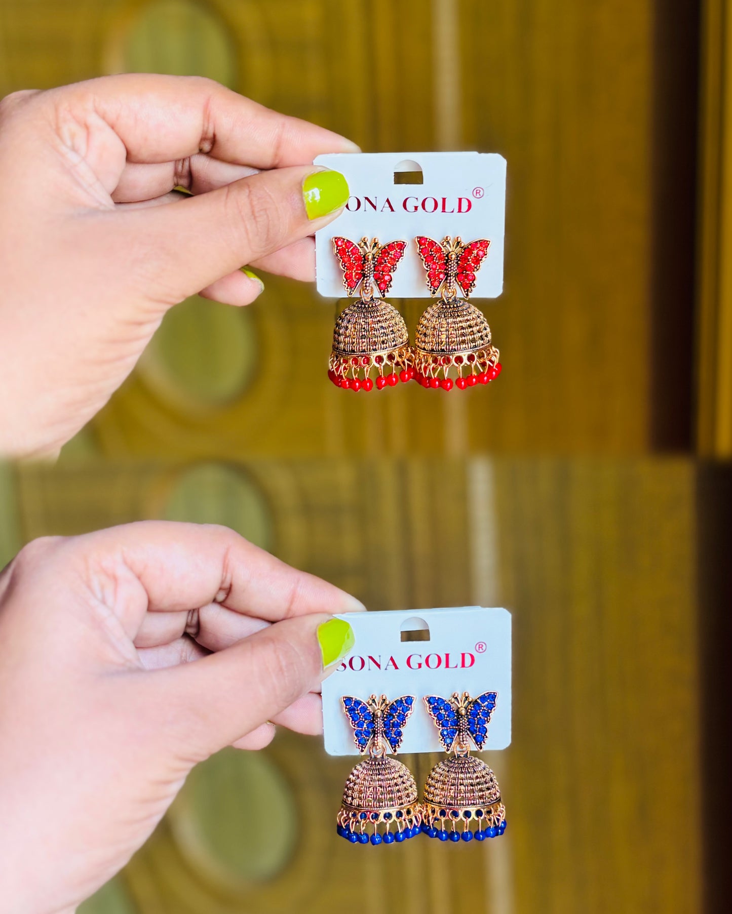 Butterfly jhumkas