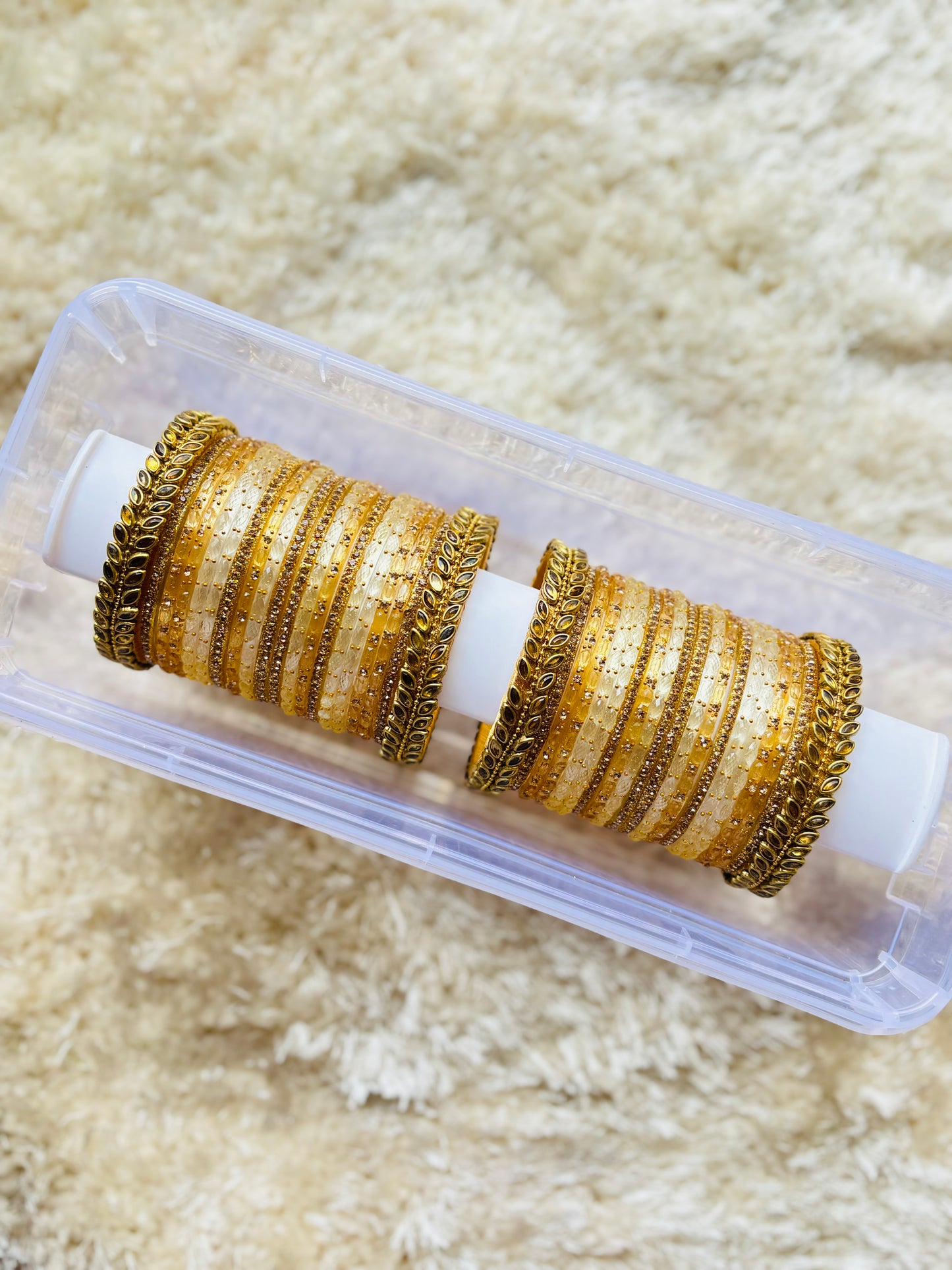 Handcrafted golden set with box