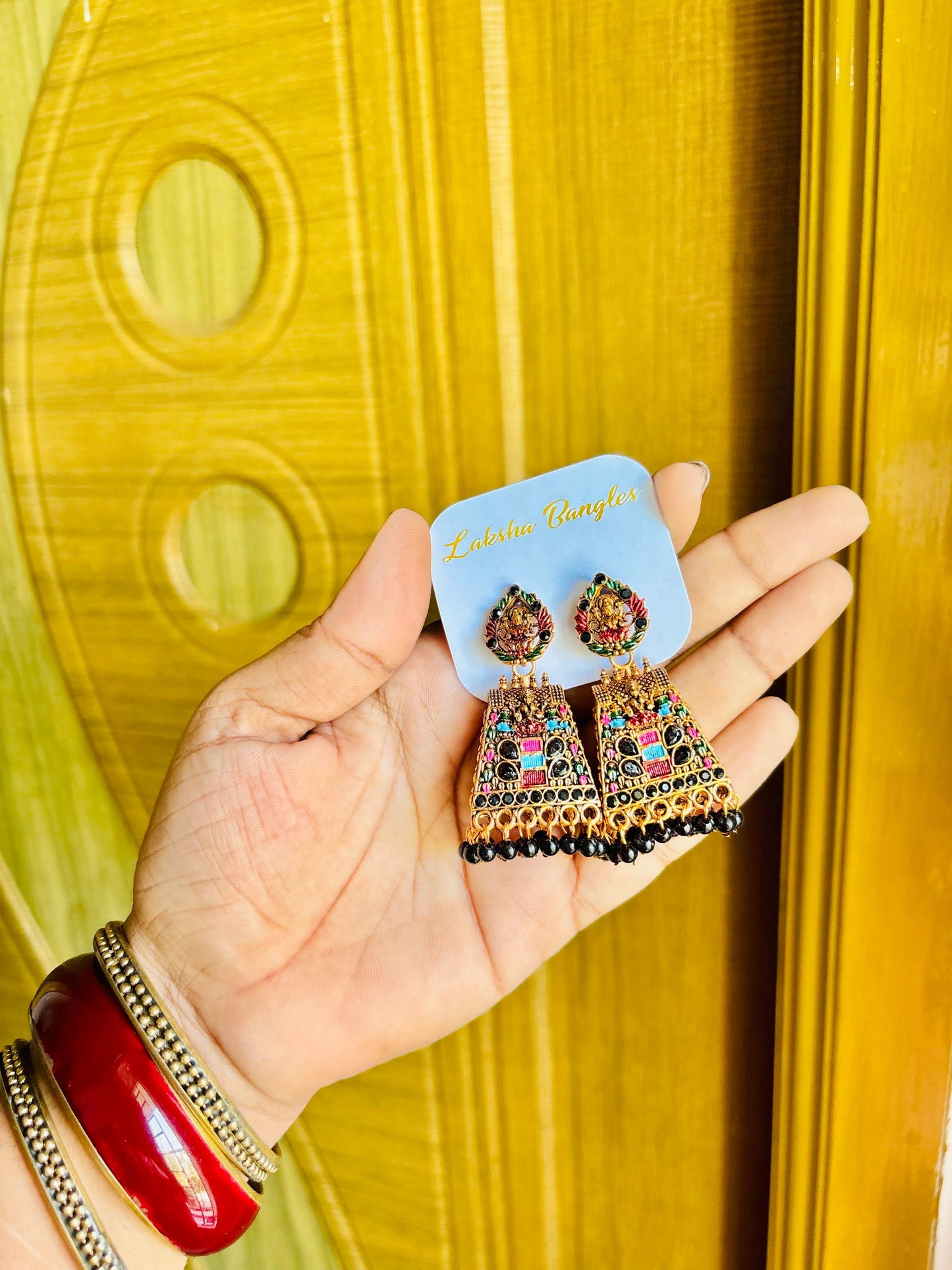 Gopuram meenakari jhumkas❤️‍🔥