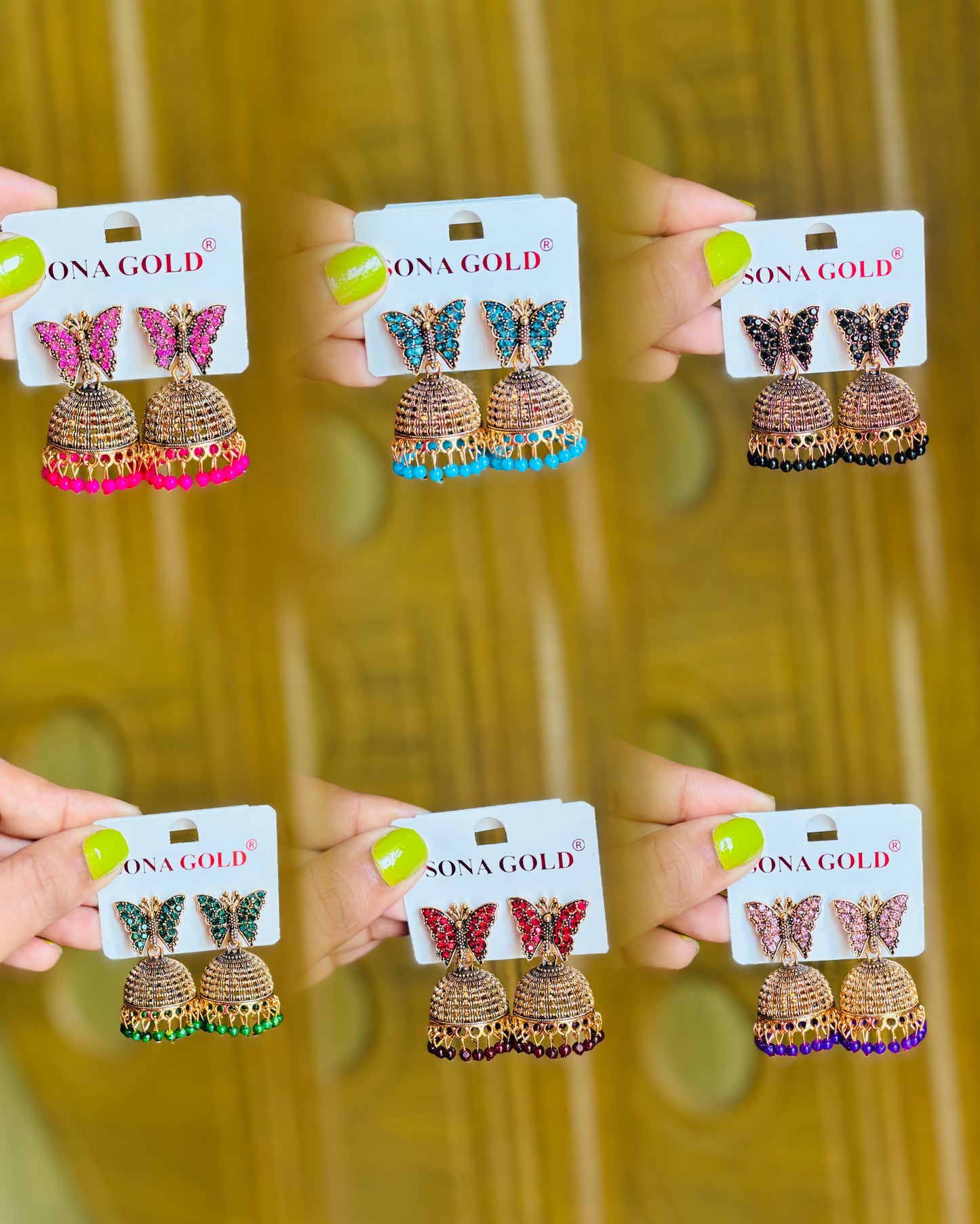 Butterfly jhumkas