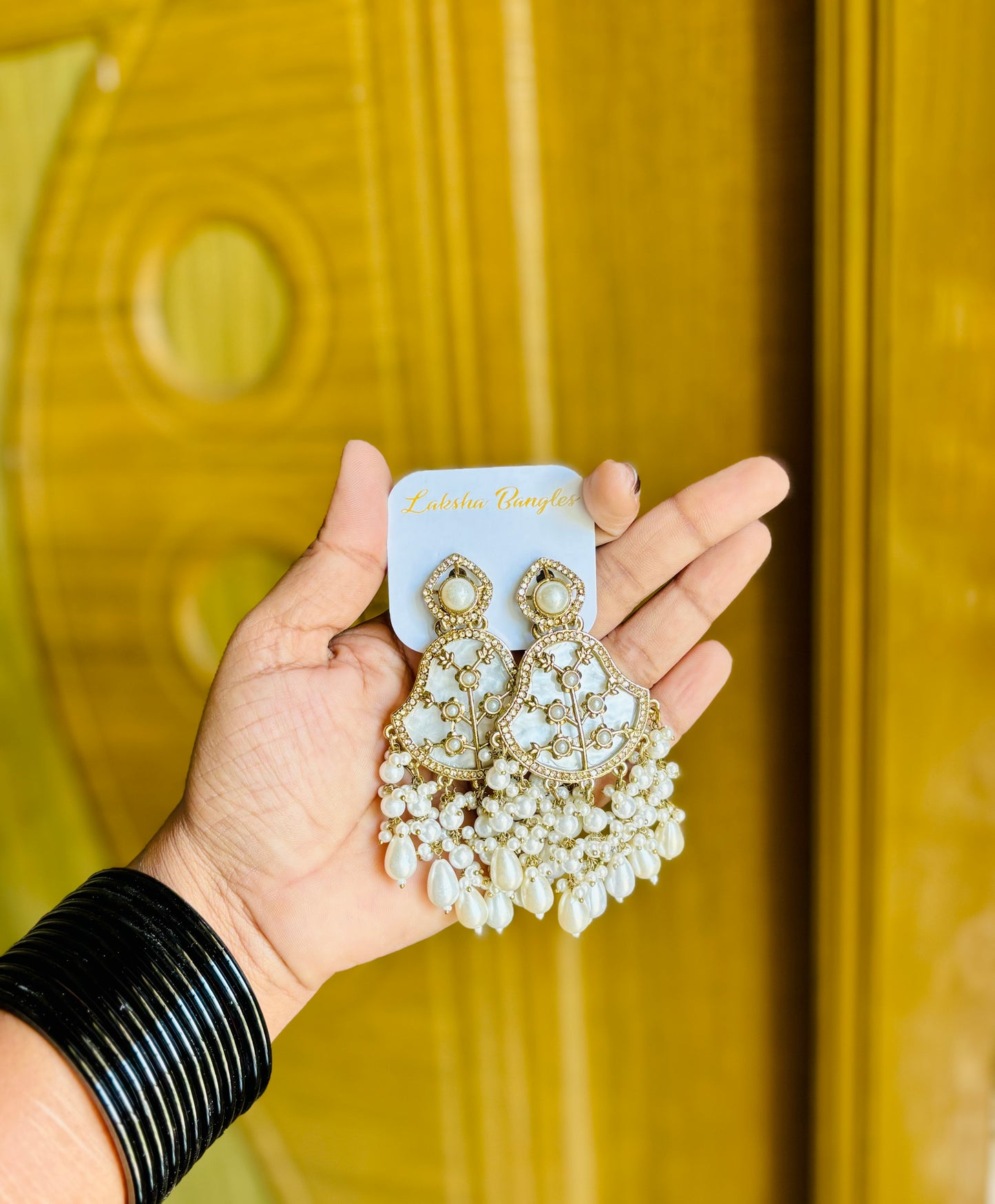 Beautiful long pearl earrings