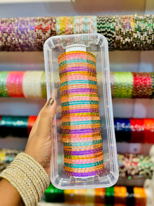 Pastel shades valaikaapu bangles