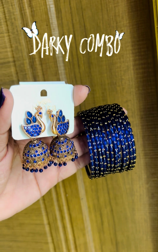 Darky peacock jhumkas